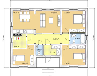 Планировка МД-100 Монолитный дом Вегария, 100 м²