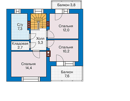 Планировка ГС-98 Дом из газосиликатных блоков Арканум, 98 м.кв.