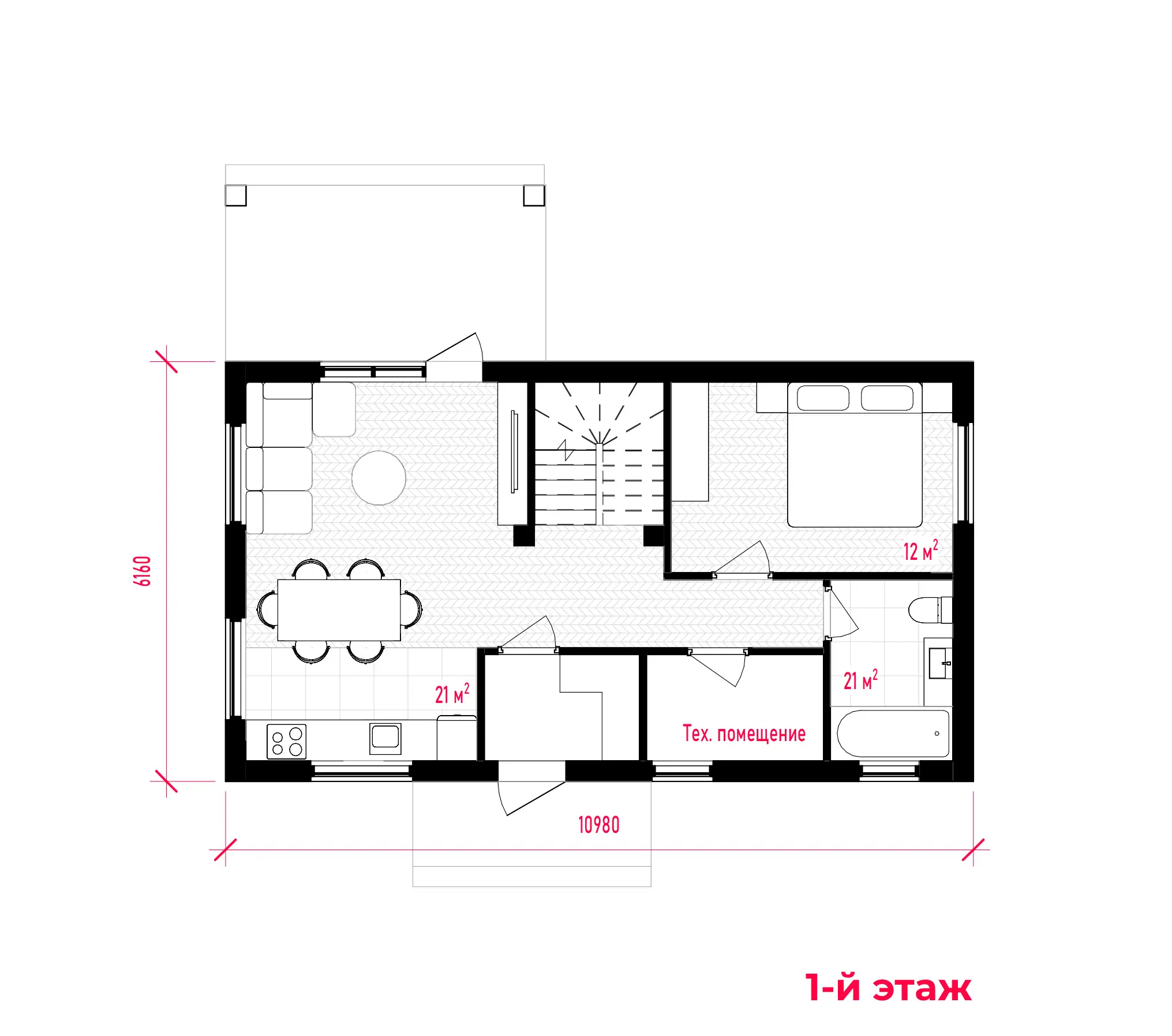 Планировка ПСБ-107 Дом из полистиролбетона Облис, 107 м²