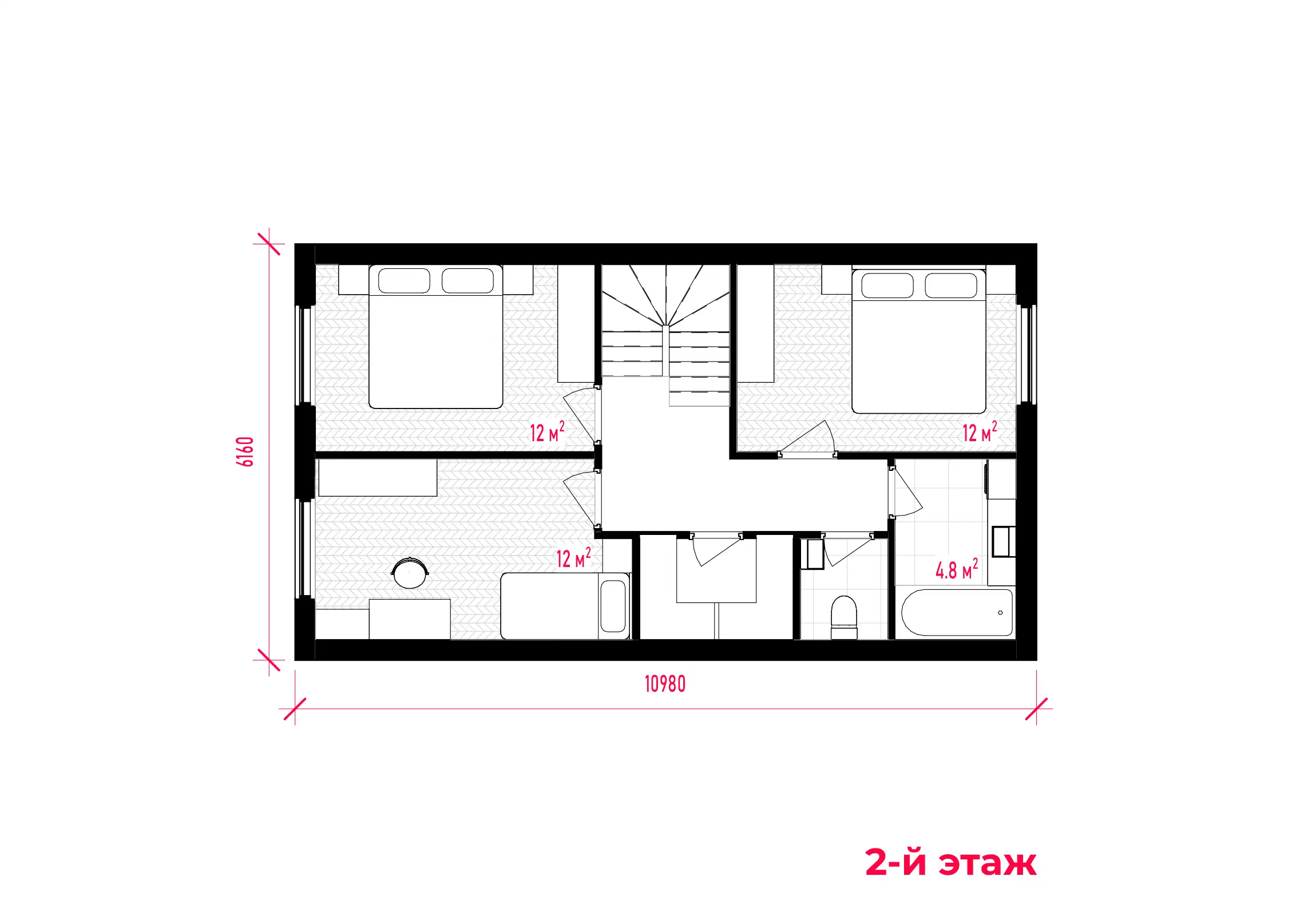 Планировка ПСБ-107 Дом из полистиролбетона Облис, 107 м²
