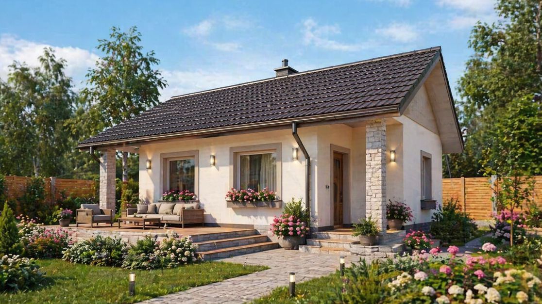 ПБ-64 Дом из пеноблока Номи, 64 м²