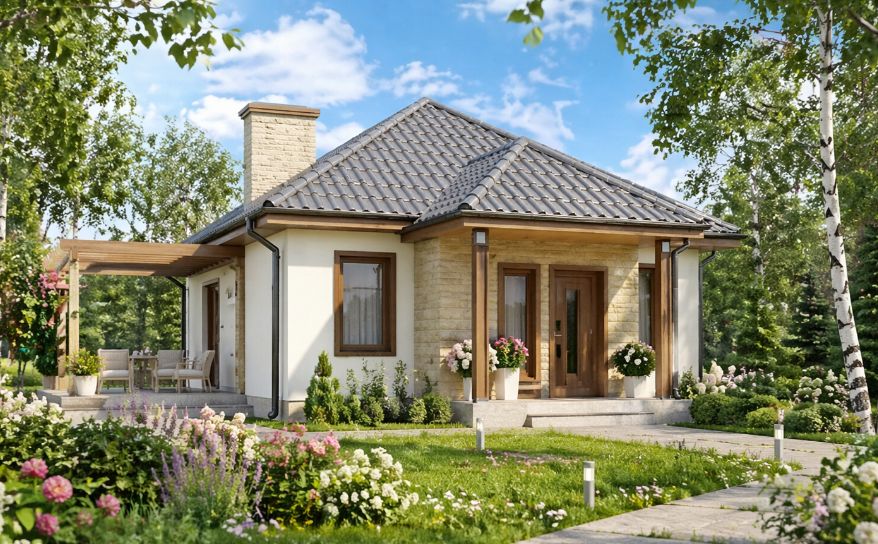 КБ-60 Дома из керамзитобетона Луминар, 60 м²