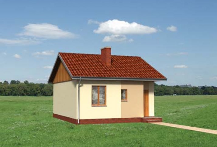 Планировка АРБ-52 Дом из арболита Рассет, 52 м²