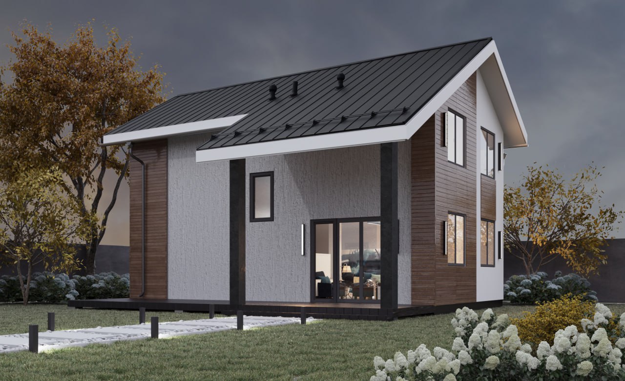 Планировка ПСБ-107 Дом из полистиролбетона Облис, 107 м²