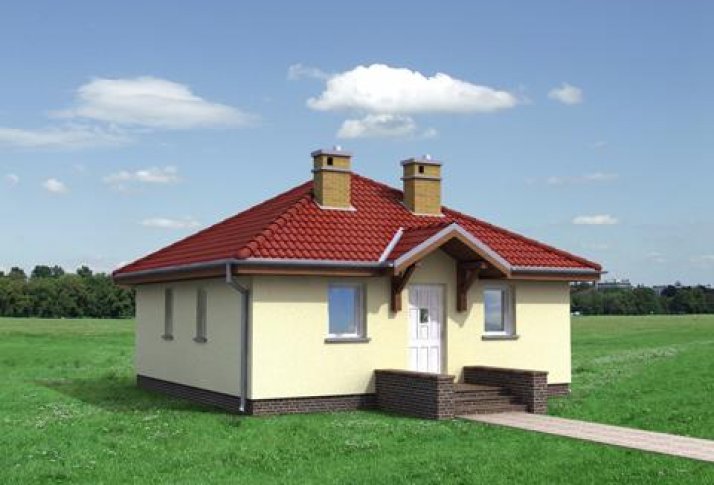 Планировка АРБ-66 Дом из арболита Кирмет, 66 м²