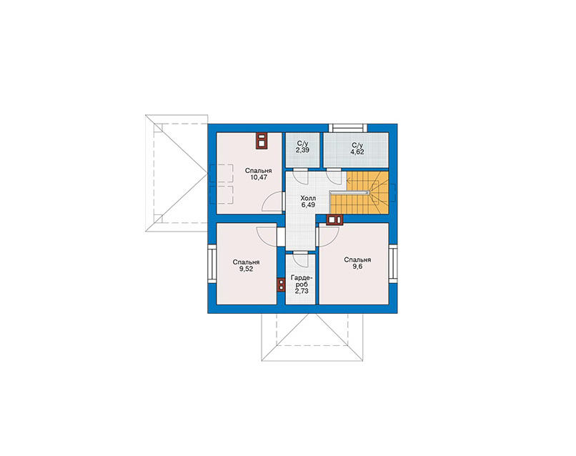 Планировка КД-96 Дом из камня Неотерра, 96 м.кв.