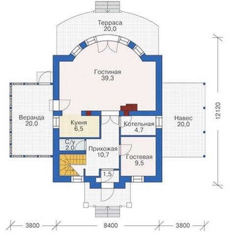 Планировка МД-141 Монолитный дом Лунвельд, 141 м²