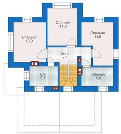 Планировка МД-129 Монолитный дом Каспер, 129 м²