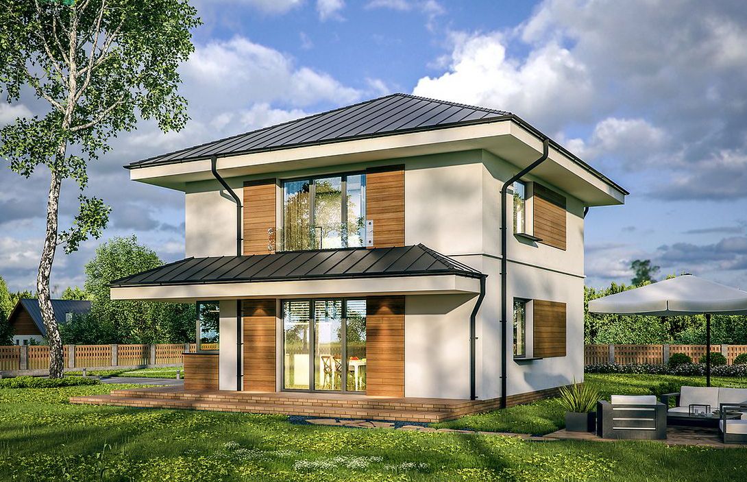 Планировка БД-102 Дом из блоков Виридиум, 102 м²