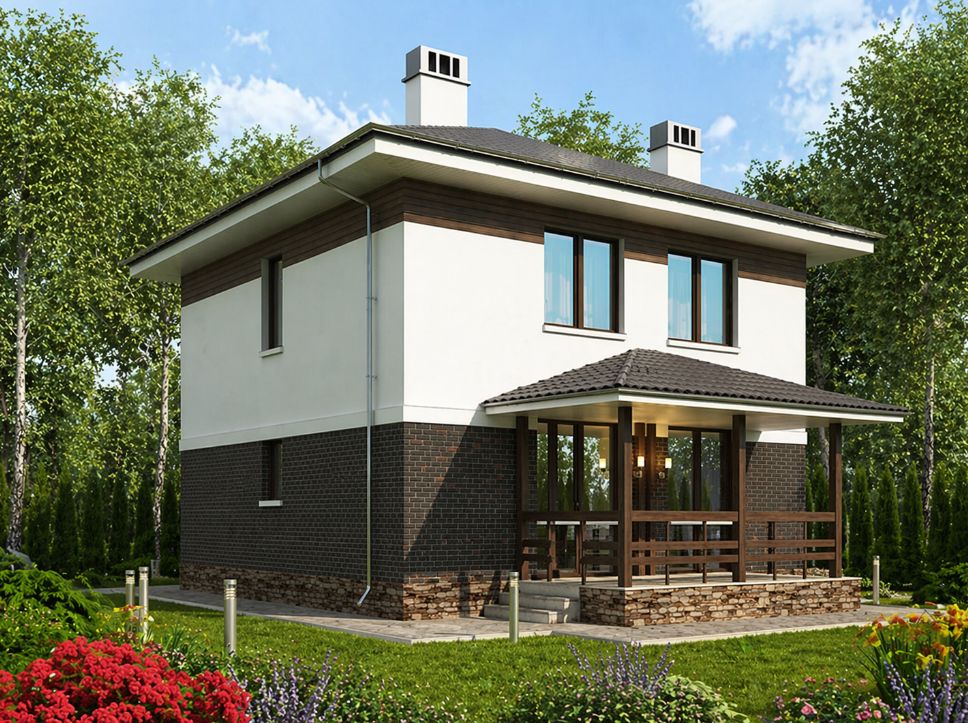 Планировка КД-74 Дом из камня Хромари, 74 м.кв.