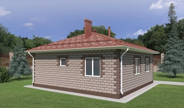 Планировка ТД-77 Дом из теплоблоков Нергон, 77 м²