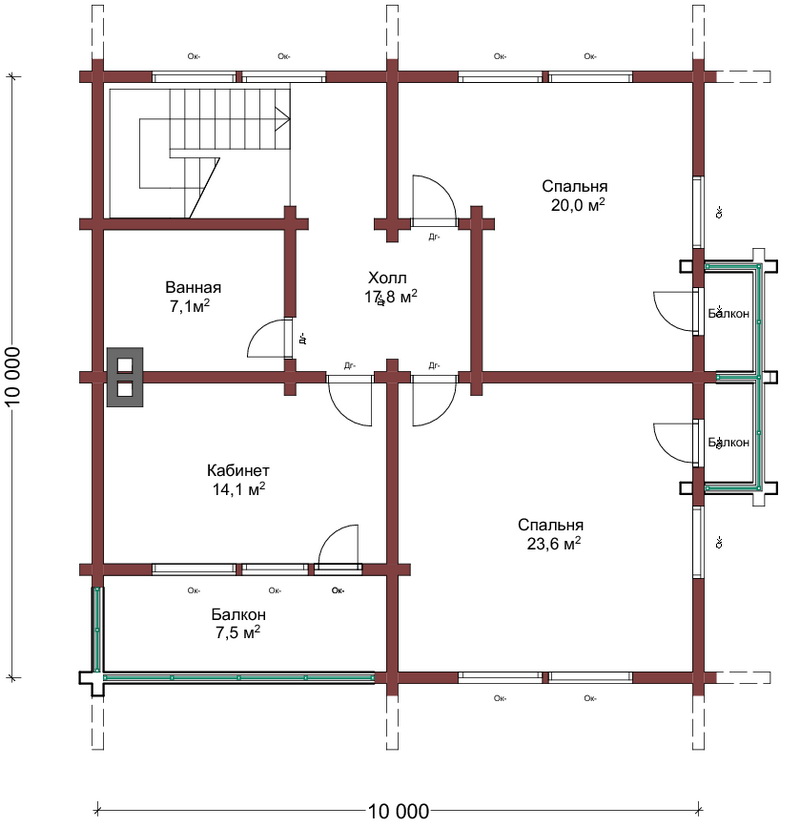 Планировка КОМБ-176 Комбинированный дом Трополь, 176 м²