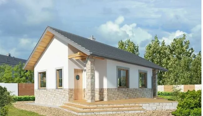 Планировка ПБ-64 Дом из пеноблока Номи, 64 м²