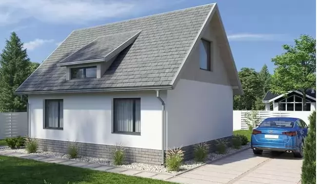 Планировка КД-62 Дом из кирпича Лирона, 60.27 м.кв.