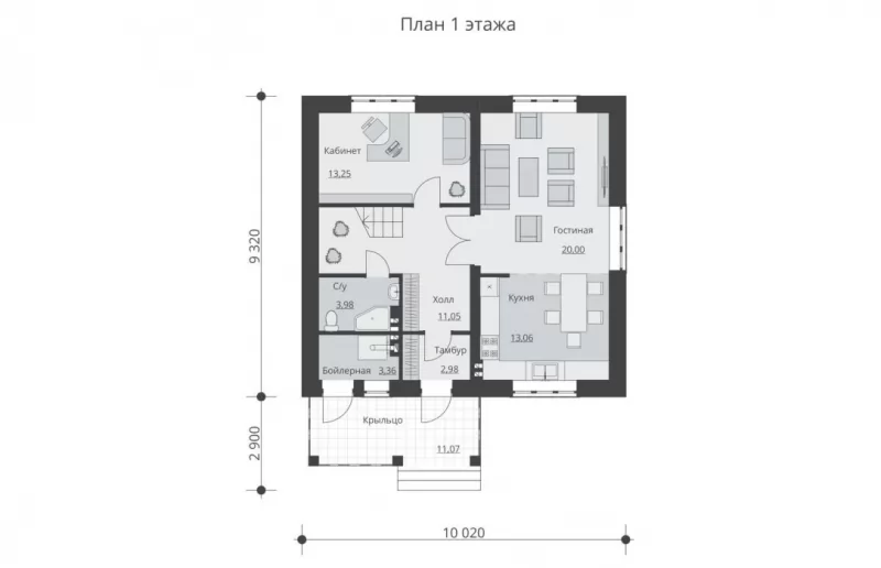 Планировка КД-116 Дом из кирпича Клеково, 116.33 м.кв.