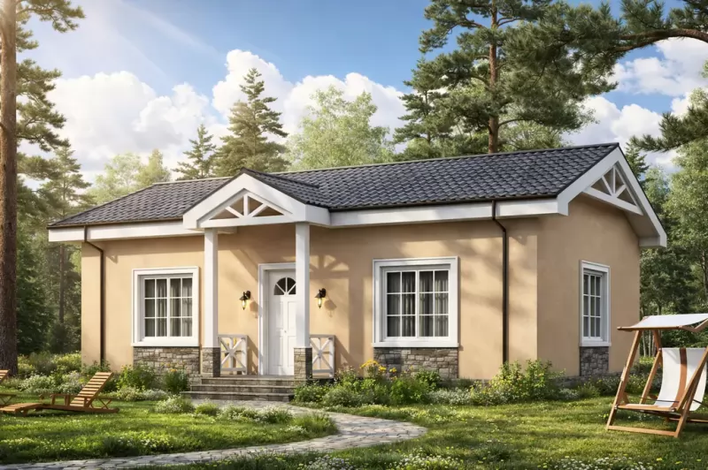 Планировка БД-65 Дом из блоков Дитер, 65 м²