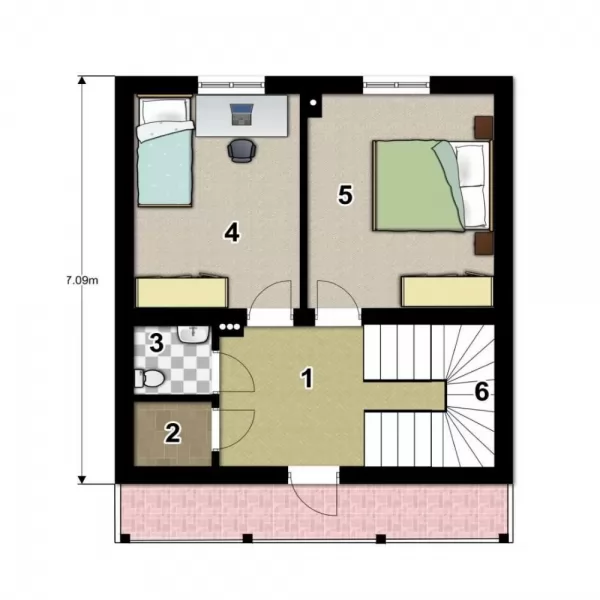 Планировка КД-78 Дом из кирпича Стройн, 78 м.кв.