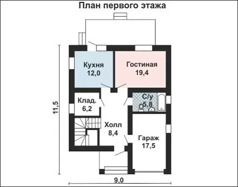 Планировка БД-139 Дом из блоков Люмисфера, 139 м²