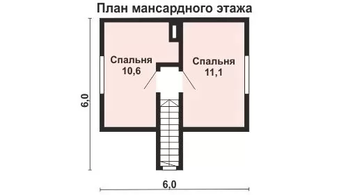 Планировка БД-60 Дом из блоков Ремари, 60 м²