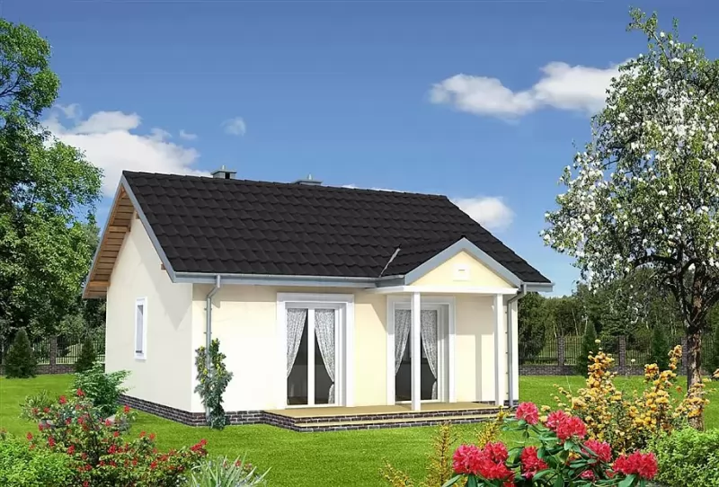 Планировка КД-53 Дом из кирпича Спалка, 53.4 м.кв.