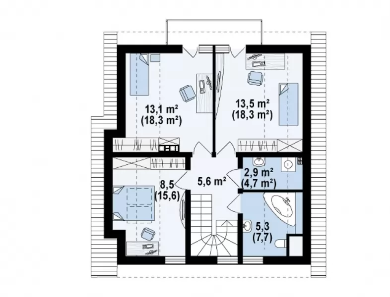 Планировка КД-113 Дом из кирпича Берухин, 113.4 м.кв.