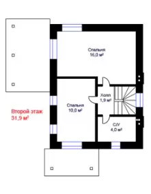 Планировка КД-73 Дом из кирпича Кастлер, 73.1 м.кв.