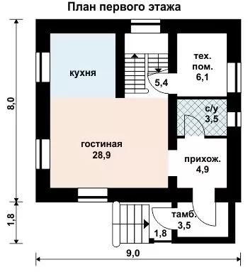 Планировка КД-132 Дом из кирпича Футме, 132.2 м.кв.