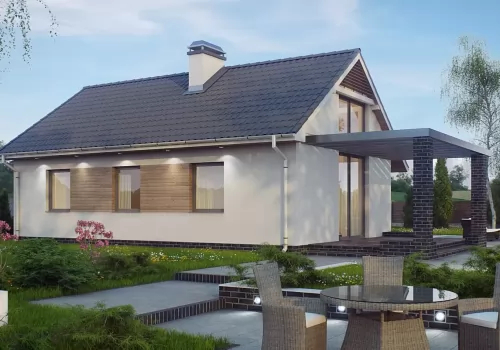 Планировка БД-61 Дом из блоков Грация, 61 м²