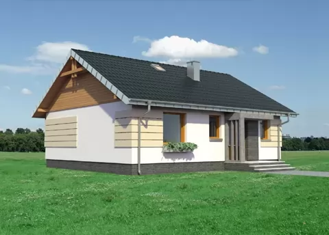 Планировка КД-76 Дом из кирпича Клонг, 76.2 м.кв.