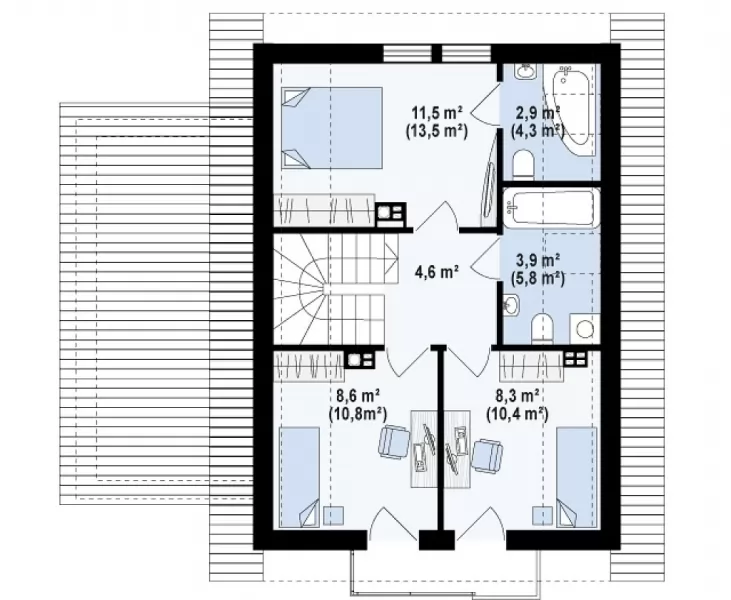 Планировка КД-117 Дом из кирпича Миторуна, 117.2 м.кв.