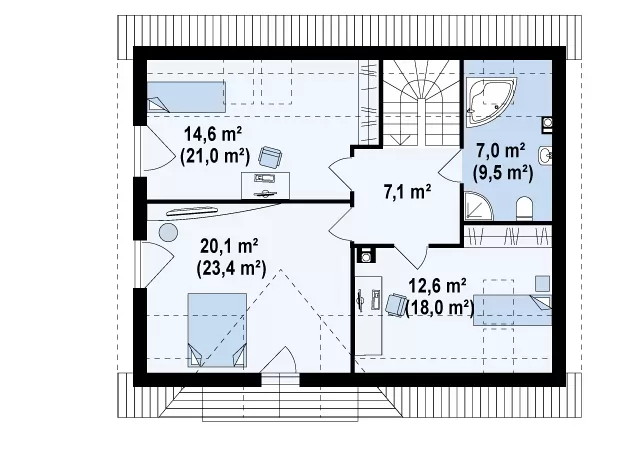 Планировка КД-139 Дом из кирпича Монатуна, 139.5 м.кв.