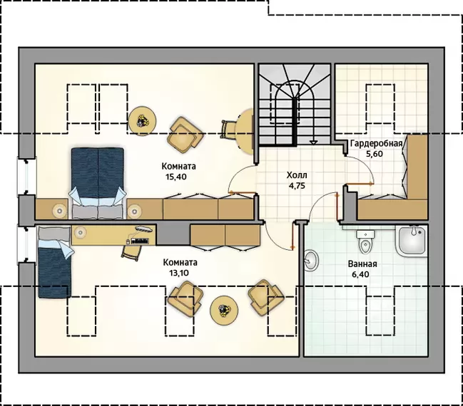 Планировка КД-112 Дом из кирпича Хидрун, 112.4 м.кв.