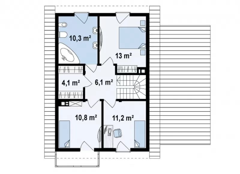 Планировка КД-141 Дом из кирпича Ламиция, 141.7 м.кв.