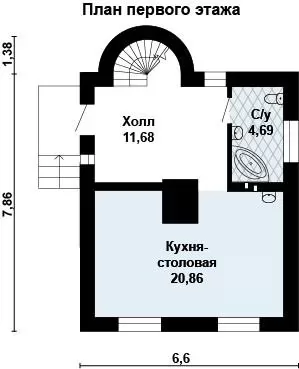 Планировка КД-113 Дом из кирпича Лунатик, 113.12 м.кв.