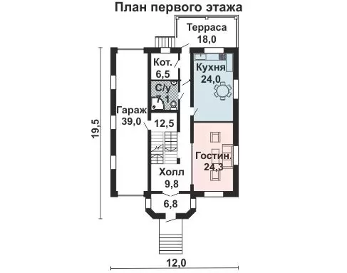 Планировка КД-268 Дом из кирпича Сивинья, 268.4 м.кв.