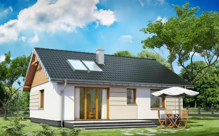 Планировка КД-76 Дом из кирпича Клонг, 76.2 м.кв.