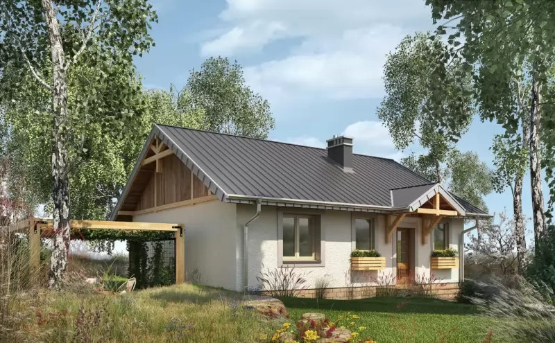 Планировка КД-75 Дом из кирпича Доринг, 75.4 м.кв.