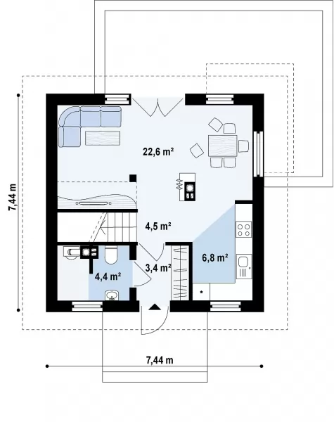 Планировка КД-71 Дом из кирпича Помена, 71.4 м.кв.