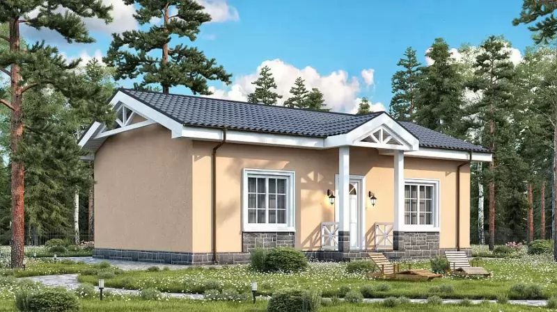 БД-65 Дом из блоков Дитер, 65 м²