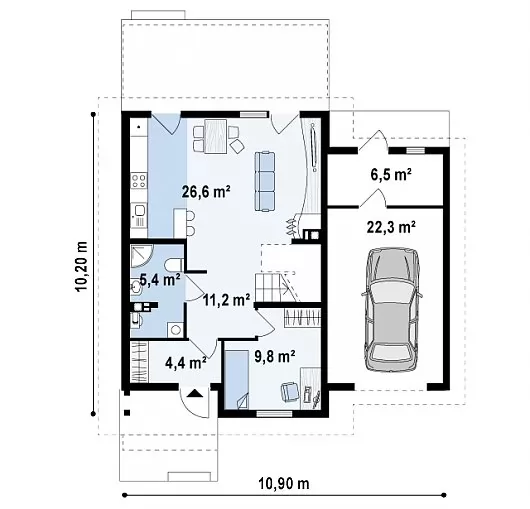 Планировка КД-141 Дом из кирпича Ламиция, 141.7 м.кв.