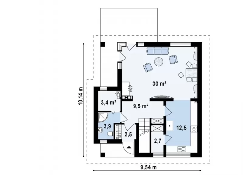 Планировка КД-113 Дом из кирпича Берухин, 113.4 м.кв.