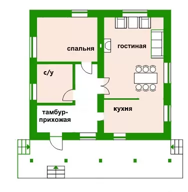 Планировка КД-71 Кирпичный дом Пейнрага, 71 кв.м