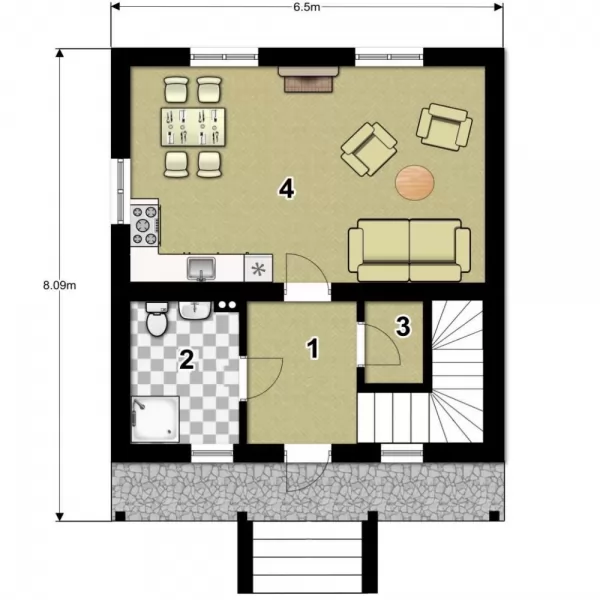 Планировка КД-78 Дом из кирпича Стройн, 78 м.кв.