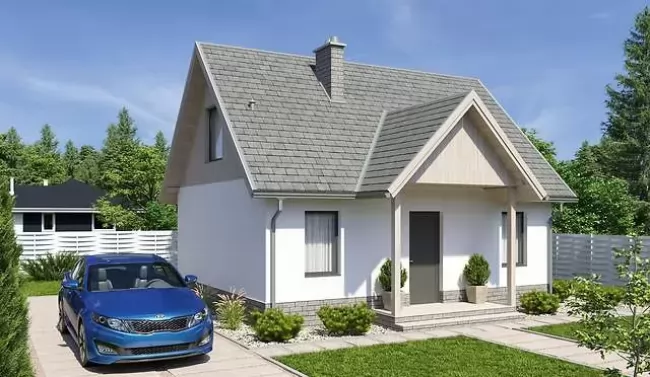Планировка КД-62 Дом из кирпича Лирона, 60.27 м.кв.