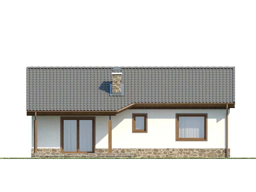 Планировка ПБ-74 Дом из пеноблока Месик, 74 м²