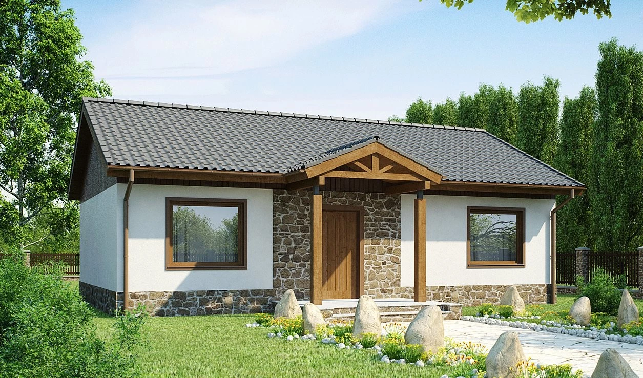 ПБ-74 Дом из пеноблока Месик, 74 м²