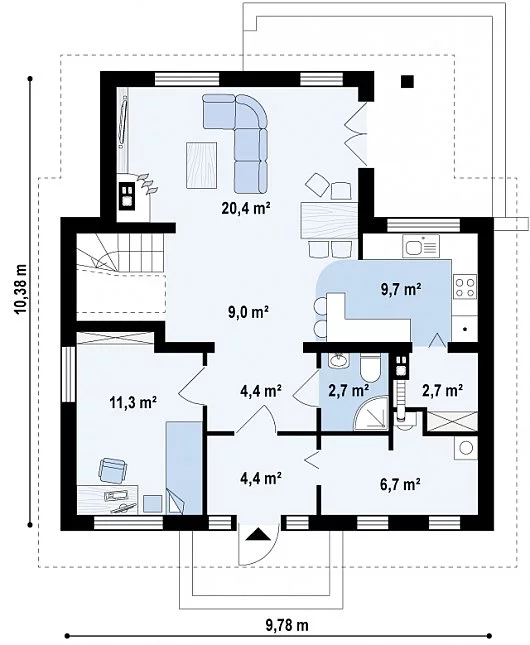 Планировка ГБ-143 Дом из газобетона Сиярис, 143 м²