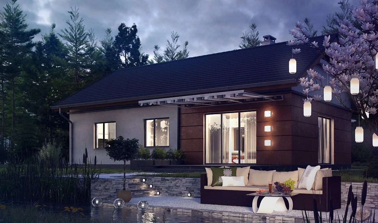 Планировка ПБ-93 Дом из пеноблока Сказорис, 93 м²