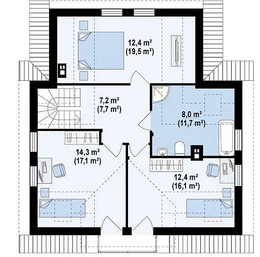 Планировка ГБ-143 Дом из газобетона Сиярис, 143 м²