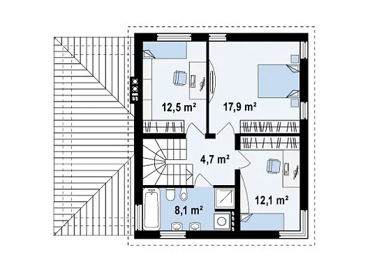Планировка ПБ-134 Дом из пеноблока Бурун, 134 м²
